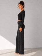 Camille Jane Sculpt Mid-Rise Jeans in black — full length side view