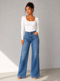 Camille Jane Sculpt Mid-Rise Jeans in vintage blue wash — full length front view