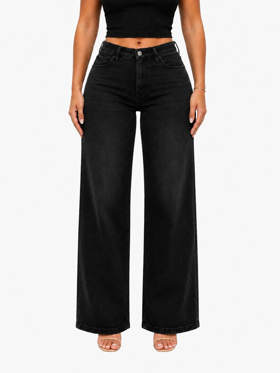Black BBL Curve Wide-Leg Jeans — vertical format