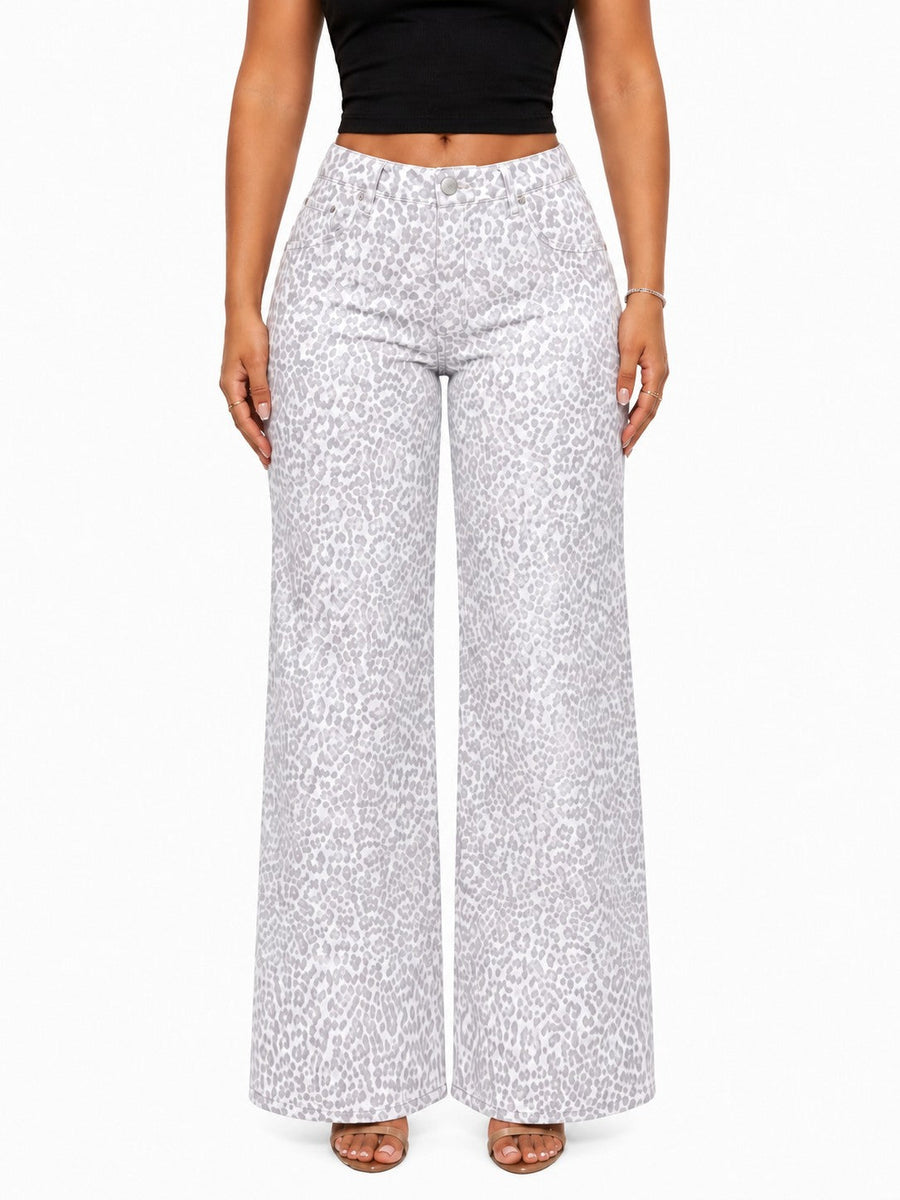 Leopard BBL Curve Wide-Leg Jeans — vertical format