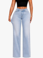 Light Blue BBL Curve Jeans, front detail — vertical format