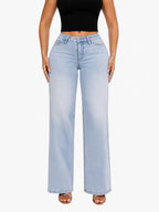 Light Blue BBL Curve Jeans, full-length front — vertical format