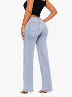 Light Blue BBL Curve Jeans, side view — vertical format