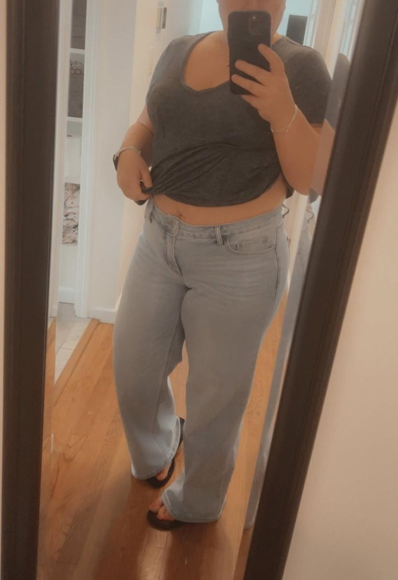 BBL Curve Wide-Leg Jeans worn in real life