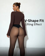 Single vertical back seam that lifts the butt, with no diaper-butt effect